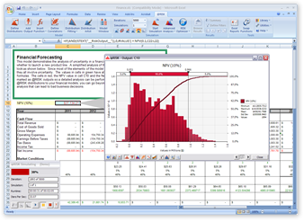 @RISK 6.0 is fully compatible with 64-bit Excel 2010. 64-bit technology enables Excel and @RISK to access much more computer memory than ever before.